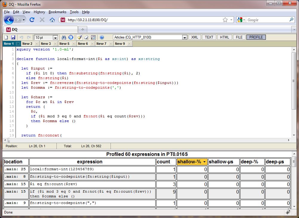 DQ screenshot profiling view